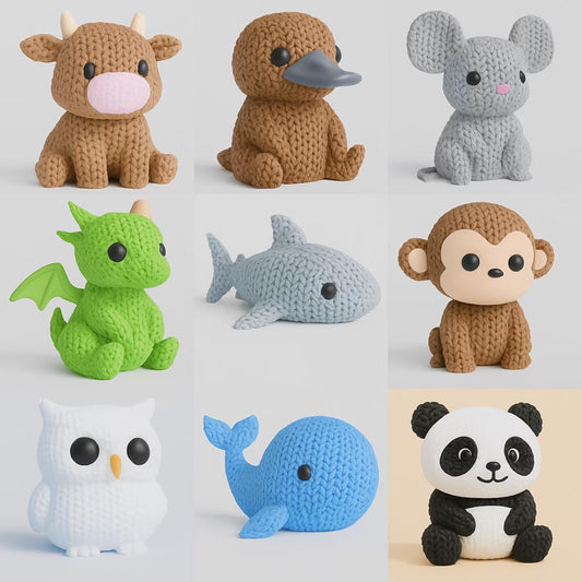 Decorative Animal Figures – Cozy Knitted-Style Decor
