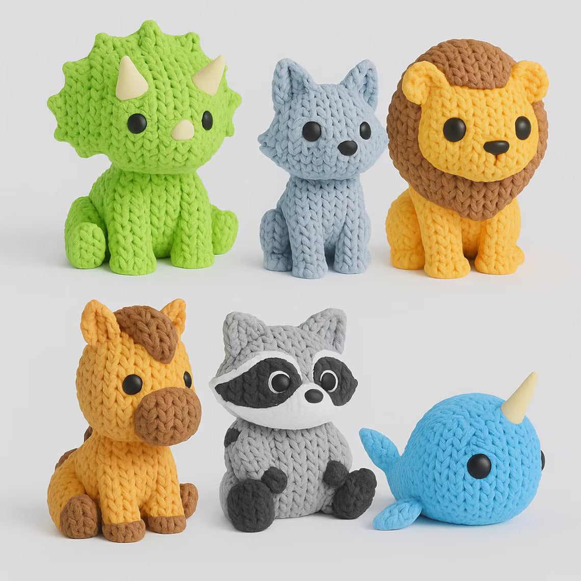 Decorative Animal Figures – Cozy Knitted-Style Decor